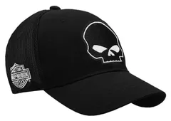 Harley-Davidson Willie G Skull ブラック ベースボールキャップ ストレッチフィット BC119930 Free Size