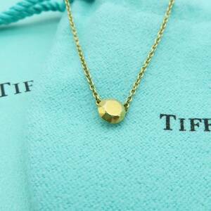 【送料無料】 極希少 美品 Tiffany&Co. ティファニー ダイヤモンド カット デザイン イエローゴールド ネックレス K18 HA4