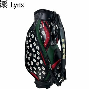 1円★lynx リンクス 麻雀 マージャン キャディバッグ（総柄）9.5型　数量限定品★