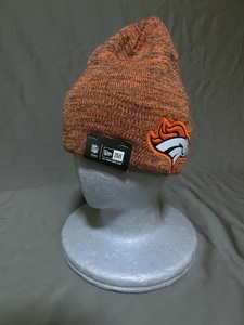 USA購入 ニューエラ【NEWERA】製 NFLオフィシャル デンバー ブロンコス 【Denver Broncos】ワッペンロゴ刺繍入りニットCAP オレンジ系