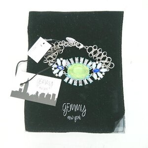 ◇ ◎ gemmy new york ブレスレット シルバー ライトブルー グリーン レディース E