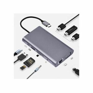 usb ハブ type-c 10in1 Type C ドッキングステーション【4K HDMI出力ポート/1080P VGAポート/PD 100W急速充電ポート