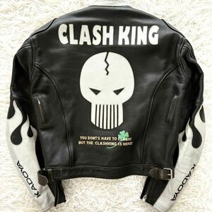 激レア●KADOYA カドヤ CLASH KING クラッシュキング スカル ライダースジャケット バイクウェア レザージャケット ライディング Lサイズ