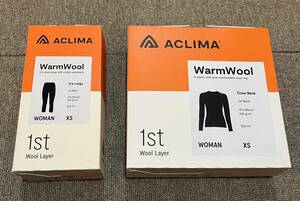 ACLIMA アクリマ Warm Wool Womens XSサイズ　上下セット　新品未使用