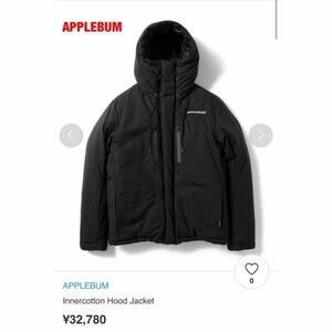 【人気】APPLEBUM　アップルバム　Intercotton Hood Jacket　ダウンジャケット　ブランドロゴ　ドローコード　フーディー　定価32,780円