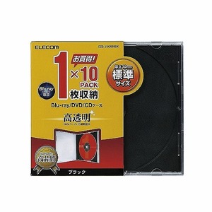 まとめ得 エレコム　Blu-ray/DVD/CDケース(標準/PS/1枚収納) 10枚入 ブラック CCD-JSCN10BK x [2個] /l