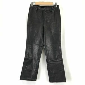 コムサデモード/COMME CA DU MODE★羊革/シープスキン/レザーパンツ【レディースM/股下69cm/黒/black】ライダース/Pants/Trouser◆pBH562