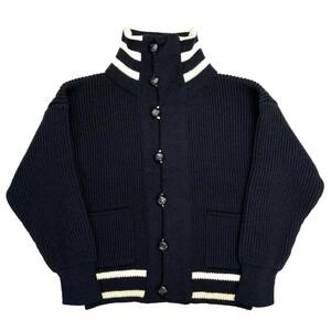 イギリス製 DULYN KNITWEAR スタンドカラーパチポケ ハイゲージニットジャケット ブラック (ビンテージ インバーアラン モヘア PETER STORM