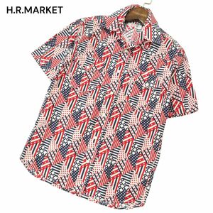 H.R.MARKET ハリウッドランチマーケット 春夏 スター 切替 総柄★ 半袖 ウエスタン シャツ Sz.1　メンズ 日本製　A4T04508_4#A