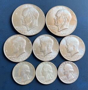 アメリカ　銀貨　1976年　S 未使用　未使用に近い　おまとめ8枚　 ケネディ ハーフダラー USA 貨幣