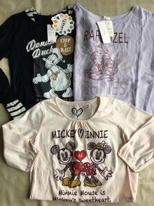 ☆ディズニー☆半袖〜長袖Ｔシャツ３枚セット☆Mサイズ☆新品・訳あり