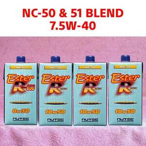 【送料無料】NUTEC NC-50 & 51 Blend「愛車のエンジン特性,走行条件,走行目的に合わせスペシャルオイル！」7.5w40(上限値相当) 4 L