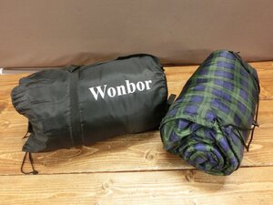 【HX-1067】中古 Wonbor /ノーブランド 2点 セット 寝袋 シュラフ 封筒型 コンパクト アウトドア キャンプ 防災 東京引取可【千円市場】