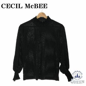 ☆美品☆ CECIL McBEE セシルマクビー ブラウス トップス 長袖 レディース ブラック FREE 901-594 送料無料