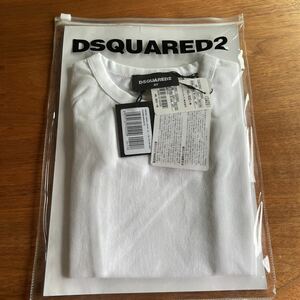 新品 4Y 110 白 DSQUARED2 ディースクエアード キッズ クルーネック 半袖 Tシャツ Tee ディースク キッズライン バック ロゴ Tシャツ 18