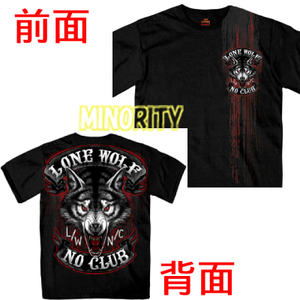 両面プリントTシャツ -Lone Wolf No Club- / 男女兼用 / ウルフ / 狼 / WOLF / オオカミ / おおかみ