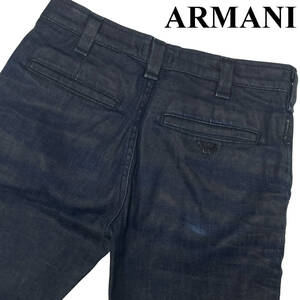 ARMANI JEANS アルマーニ ジーンズ J6P スリム W30 (約79cm W31相当) ムラ染め イーグル 金具 デニム パンツ メンズ ジーンズ