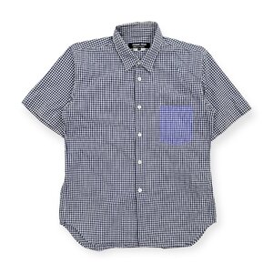 COMME des GARCONS HOMME DEUX コムデギャルソン オム ドゥ ギンガムチェック ポケット切替 半袖 シャツ XSサイズ DK-B058 AD2012