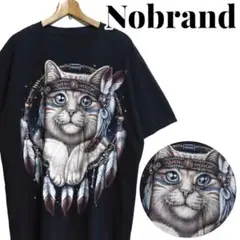 Nobrand アニマル柄 猫 ドリームキャッチャー デカプリントTシャツ XL