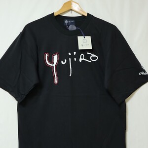 新品 未使用 小樽 石原裕次郎記念館限定 石原裕次郎 YUJIRO サイン入り Tシャツ 黒 L サイズ ( 検索 石原プロ 西部警察 太陽にほえろ