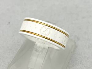 【箱付き】GUCCI ＃10.5 K18 セラミックアイコンリング 4.4g 店舗受取可