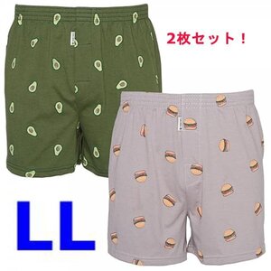 ニットトランクス メンズ 下着 前開き ソフトインナー パンツ 通気性 吸湿速乾 丈夫 かわいい ポップ柄　LL