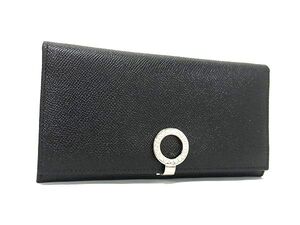 1円 ■極美品■ BVLGARI ブルガリブルガリ レザー 二つ折り 長財布 ウォレット 札入れ 小銭入れ カード入れ ブラック系 FL1350