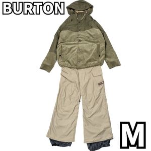 スノーガード・ベンチレーション搭載】バートン BURTON スノーボードウェア ジャケット セットアップ 上下セット 多機能性 カーキ　M