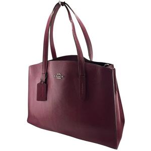 美品COACH コーチ ハンドバッグ　トートバッグ　レザー　パープル