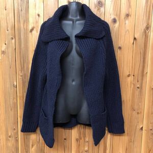 JUNYA WATANABE＊COMME des GARCONS ジュンヤワタナベ レディース 日本製 長袖 ニット カーディガン ウール 羽織 ネイビー 毛100%