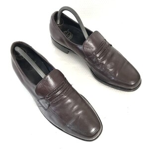 80s-90s Vintage　フローシャイム/FLORSHEIM☆本革/グッドイヤー製法/ローファー/モカシン【9D/26.5-27.0/茶/BROWN】dress shoes◆CD-45