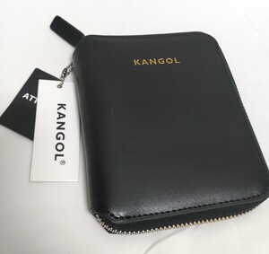 新品◆KANGOL 二つ折り財布 黒 ブラック ウォレット