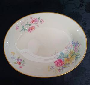 【NARUMI BONE CHINA 　flora　ナルミ　フローラ　オーバル型深鉢　1客】