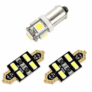 フェラーリ F360 360modena [H11.9-H17.1] LED ルームランプ 金メッキ キャンセラー内蔵 SMD 13発 3点セット