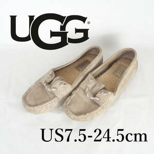 MK0323*UGG*アグ*レディースモカシン*US7.5-24.5cm*グレージュ