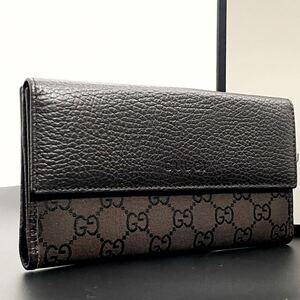 未使用◆GUCCI グッチ 長財布 ロングウォレット コインケース カードケース 札入れ シボレザー GG メンズ