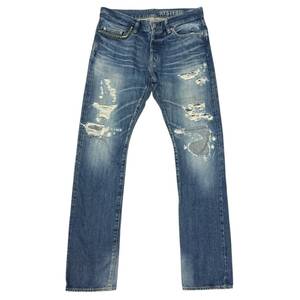 HYSTERIC GLAMOUR ヒステリックグラマー　Damaged Repair Denim インディゴ サイズ:W32