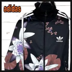 《レアモデル》adidas☆アディダス☆L☆バックロゴ☆トレフォイル刺繍☆花柄