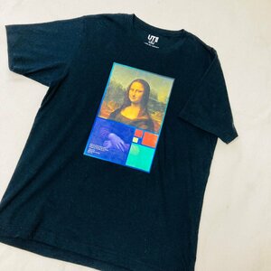 Mona Lisa/モナリザ　アート/絵画　デザイン プリント Tシャツ　ブラック/黒　M