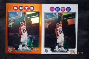 Vince Carter 2008-09 Topps Chrome No.115 Orange Refractor #113/499 + 同 Refractor 　※2枚セット 