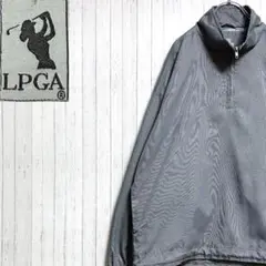 LPGA ゴルフウェア　ハーフジップ　スポーツジャケット　古着女子　チェック　M