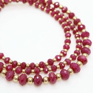 ＊K18天然ルビーネックレス＊j 約9.7g 約51.0cm ruby necklace jewelry DE0/DF0