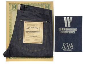 未使用品 10周年 W36 WAREHOUSE ウェアハウス 1601 デニム ジーンズ 10th Anniversary