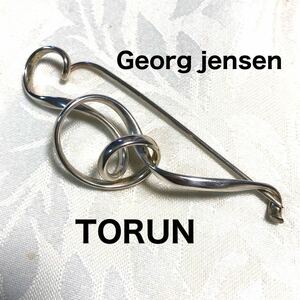 Georg jensen フォーゲットミーノット 勿忘草シルバーブローチ　TORUN トールン　ジョージジェンセン