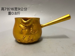 【骨董*珍藏*古銅製*流金*雙魚紋*側壺*分茶器具*茶具】極細工 古賞物 中国古玩 中国古美術