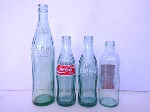 ★ コカ・コーラ Coca-Cola 空き瓶 4本まとめ売り ビン ガラス 1970年代 125周年記念ボトル他 500ｍl 緑ガラス瓶 昭和レトロ 星デザイン ★