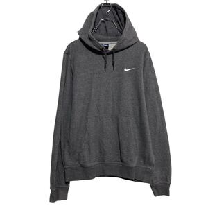 NIKE プリント スウェット パーカー ナイキ S グレー プルオーバー ロゴ 古着卸 アメリカ仕入 a610-6270