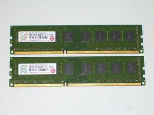 ◆Transcend製 PC3-12800 (DDR3-1600) 16GB (8GB×2枚) 完動品 即決！★送料120円！