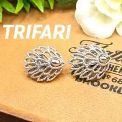 TRIFARI ヴィンテージ イヤリング シルバートーン トリファリ