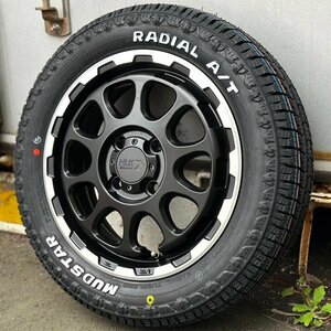 新作 軽トラ 軽バン 新品 14インチ タイヤホイールセット 4本 マッドスター AT 155/65R14 ホワイトレター